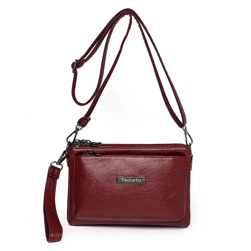Blue Soft Leather Crossbody Bag for Women - Image 2