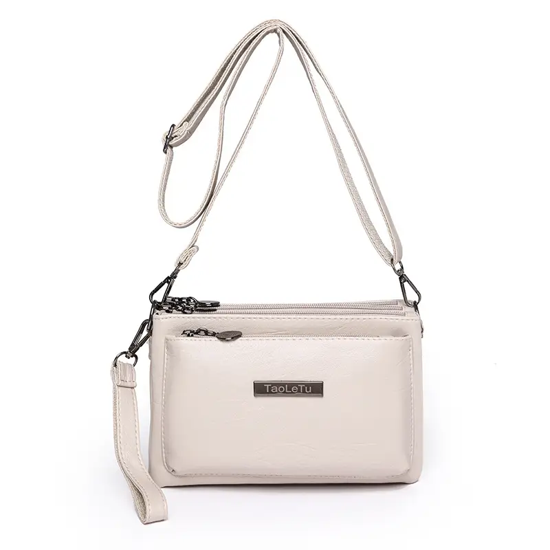 Blue Soft Leather Crossbody Bag for Women - Image 3