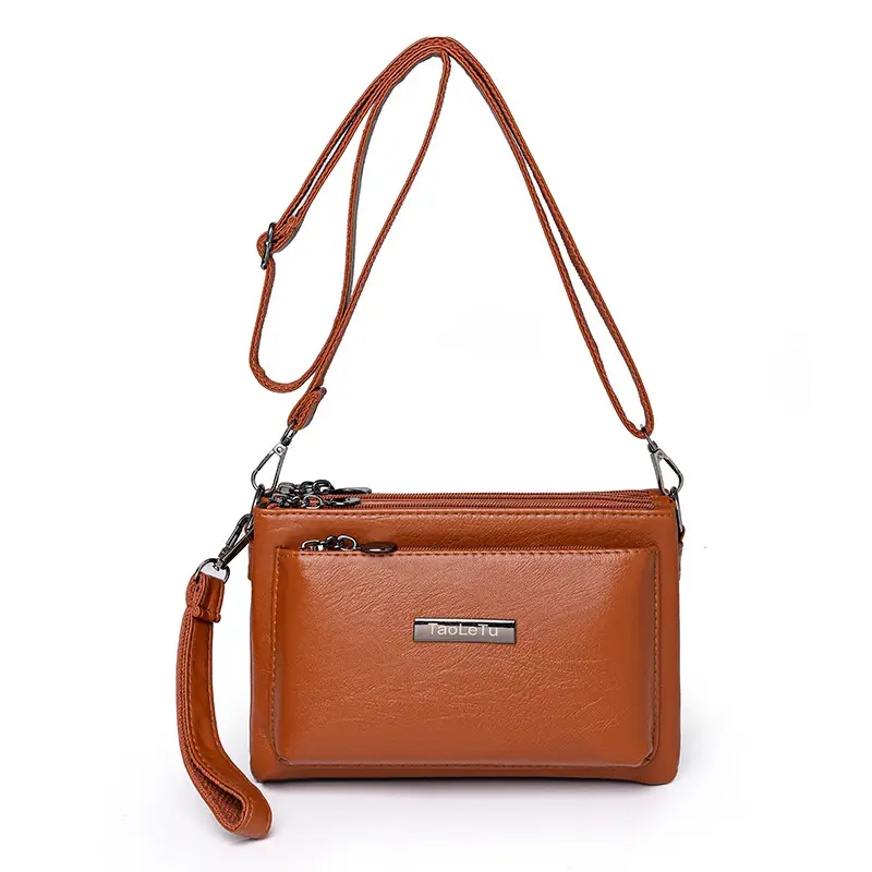 Blue Soft Leather Crossbody Bag for Women - Image 6