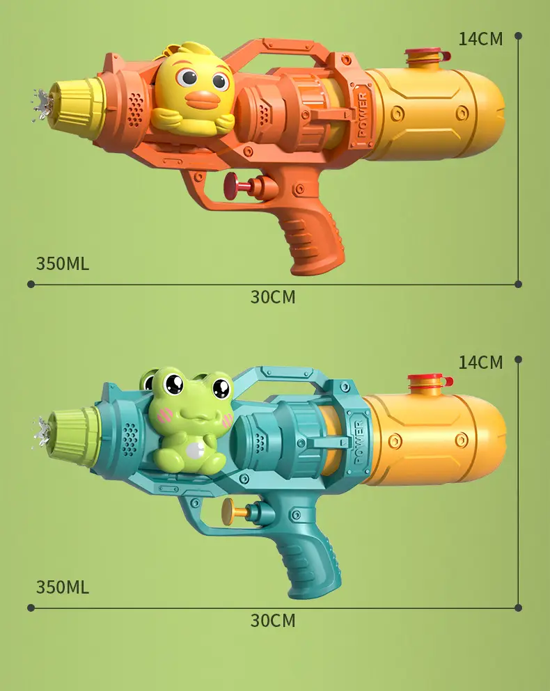 New children's water gun toy Net red double nozzle water gun pony dinosaur duck shark pull-out water gun — feature 13