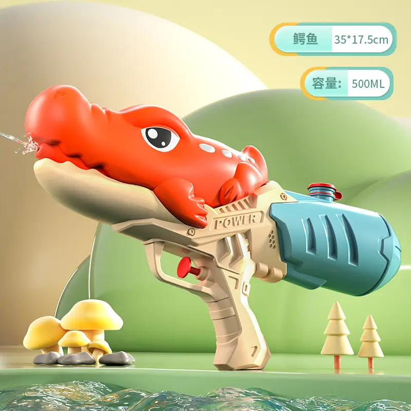 New children's water gun toy Net red double nozzle water gun pony dinosaur duck shark pull-out water gun