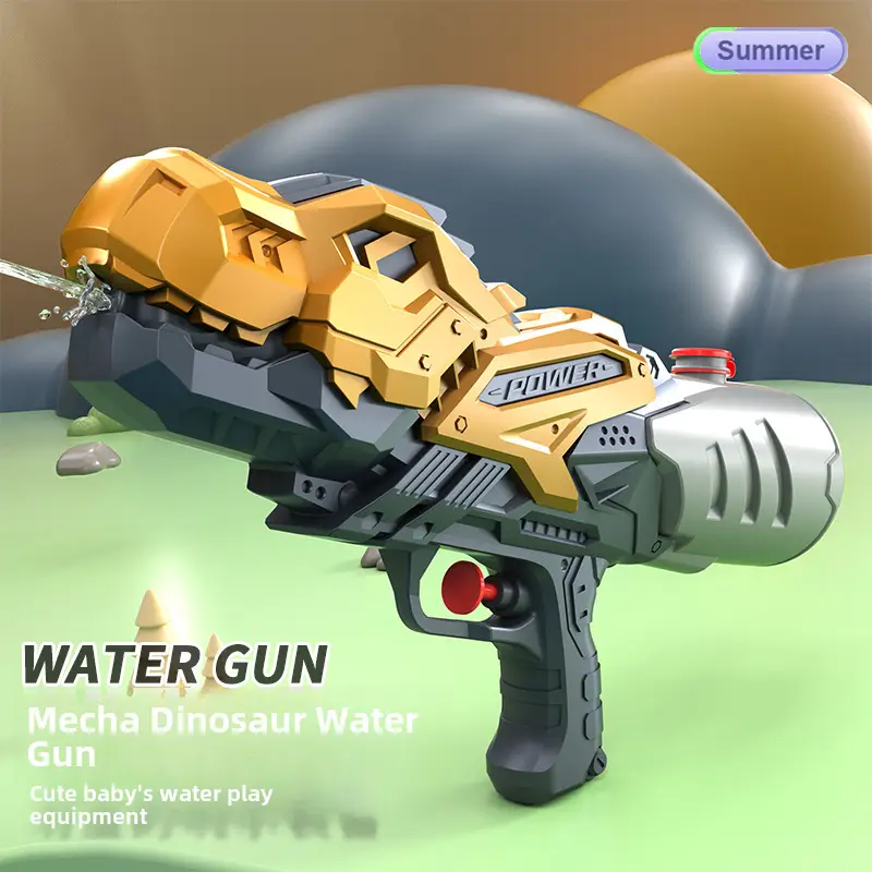 New children's water gun toy Net red double nozzle water gun pony dinosaur duck shark pull-out water gun