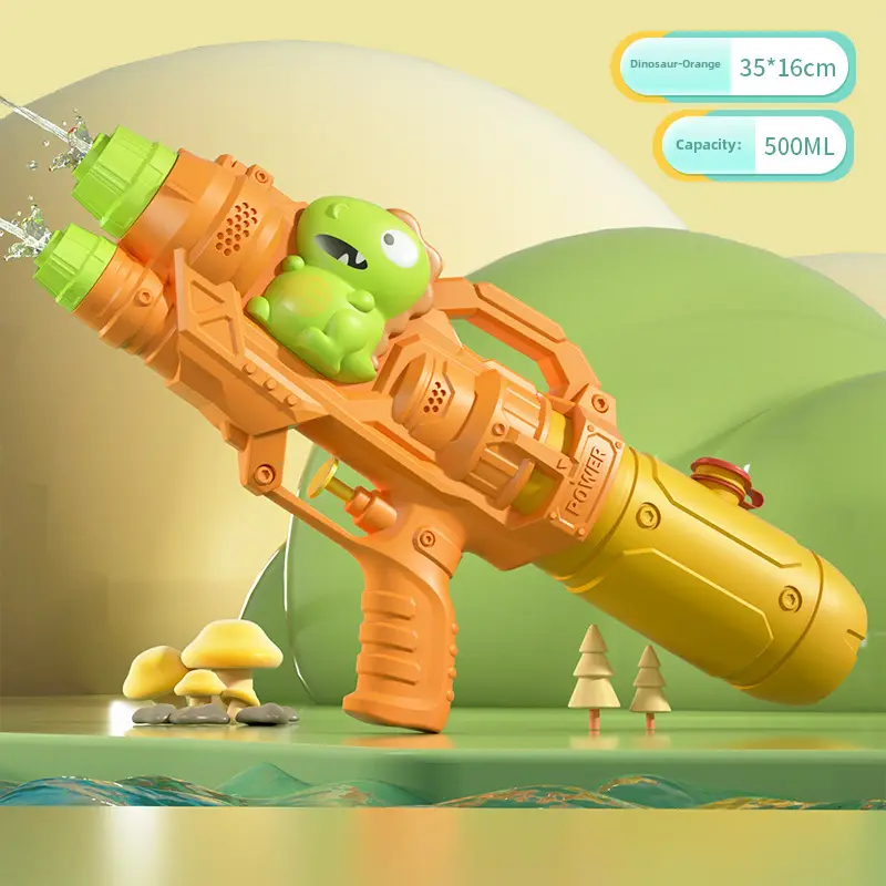 New children's water gun toy Net red double nozzle water gun pony dinosaur duck shark pull-out water gun