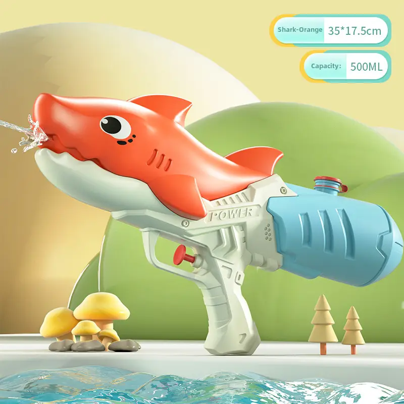 New children's water gun toy Net red double nozzle water gun pony dinosaur duck shark pull-out water gun