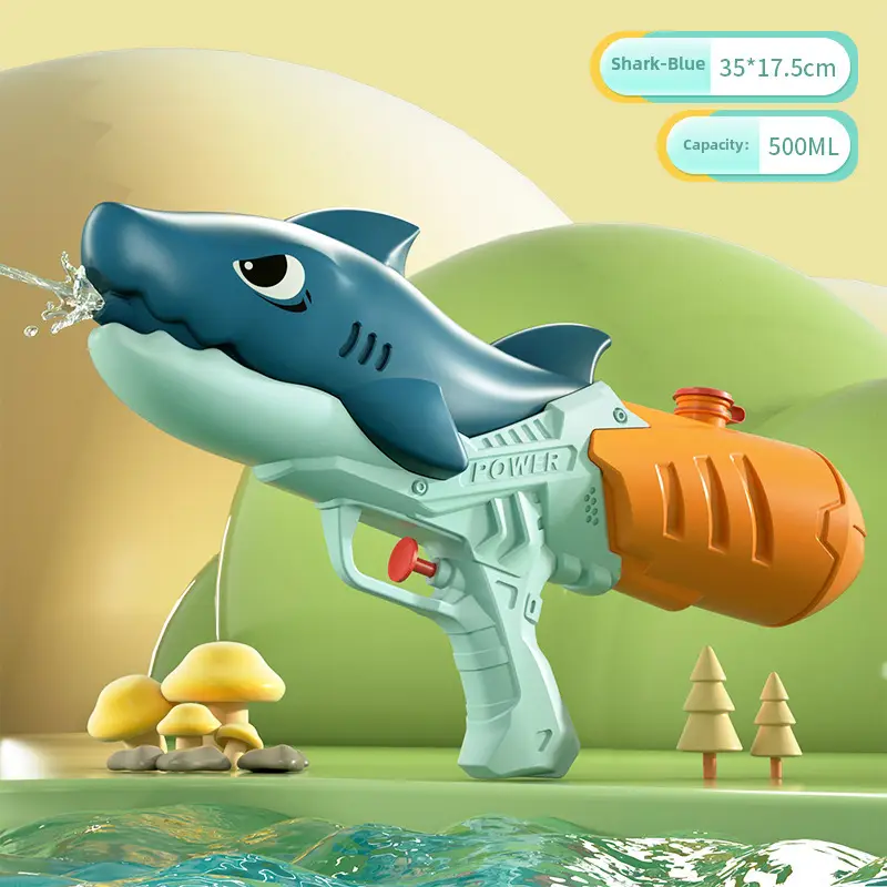 New children's water gun toy Net red double nozzle water gun pony dinosaur duck shark pull-out water gun