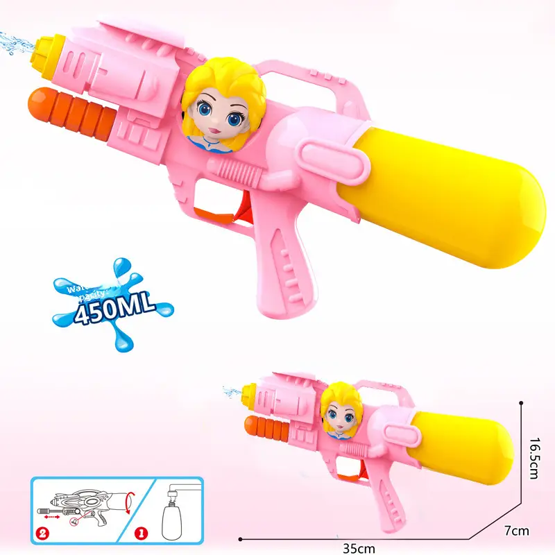 New children's water gun toy Net red double nozzle water gun pony dinosaur duck shark pull-out water gun