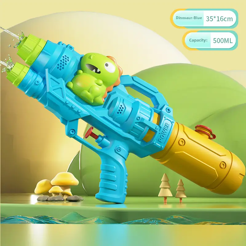 New children's water gun toy Net red double nozzle water gun pony dinosaur duck shark pull-out water gun