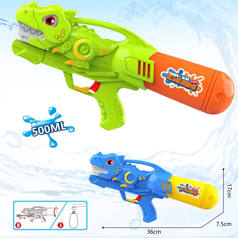 New children's water gun toy Net red double nozzle water gun pony dinosaur duck shark pull-out water gun