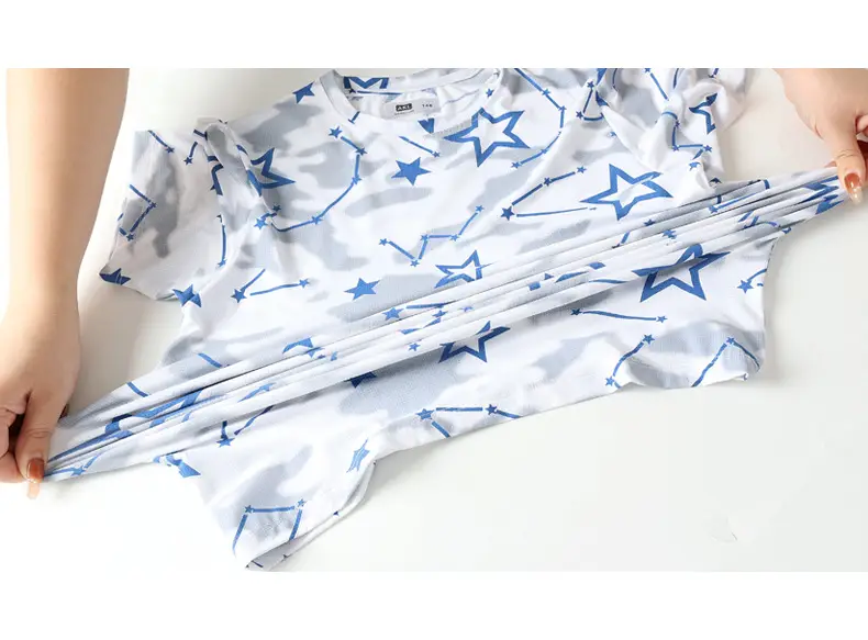 Kids Star Print T-Shirt Mint Green Boys Summer Wear — feature 34