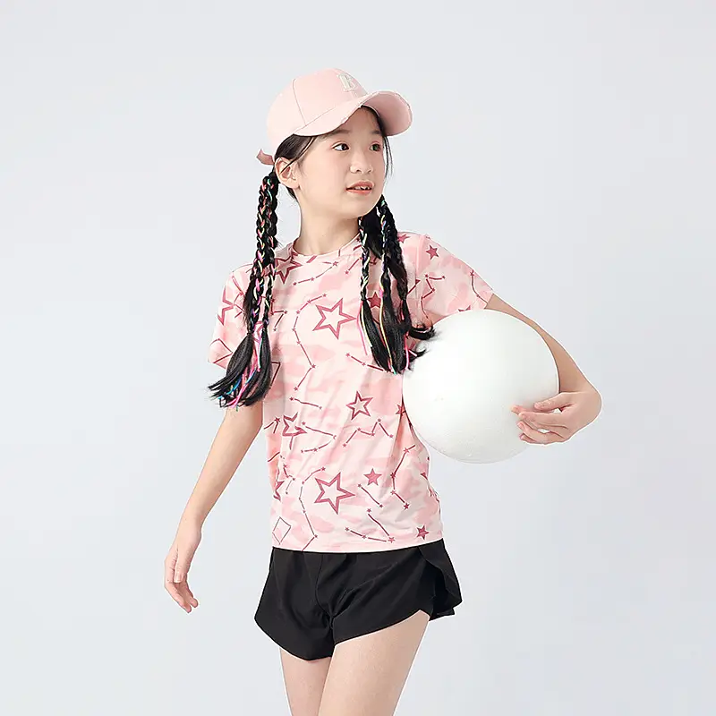 Kids Star Print T-Shirt Mint Green Boys Summer Wear - Image 2