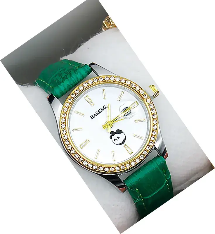 Women's Gold Crystal Bracelet Watch Set with Blue Strap - Image 21