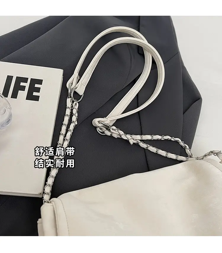Pink Faux Leather Chain Shoulder Bag for Women — feature 10