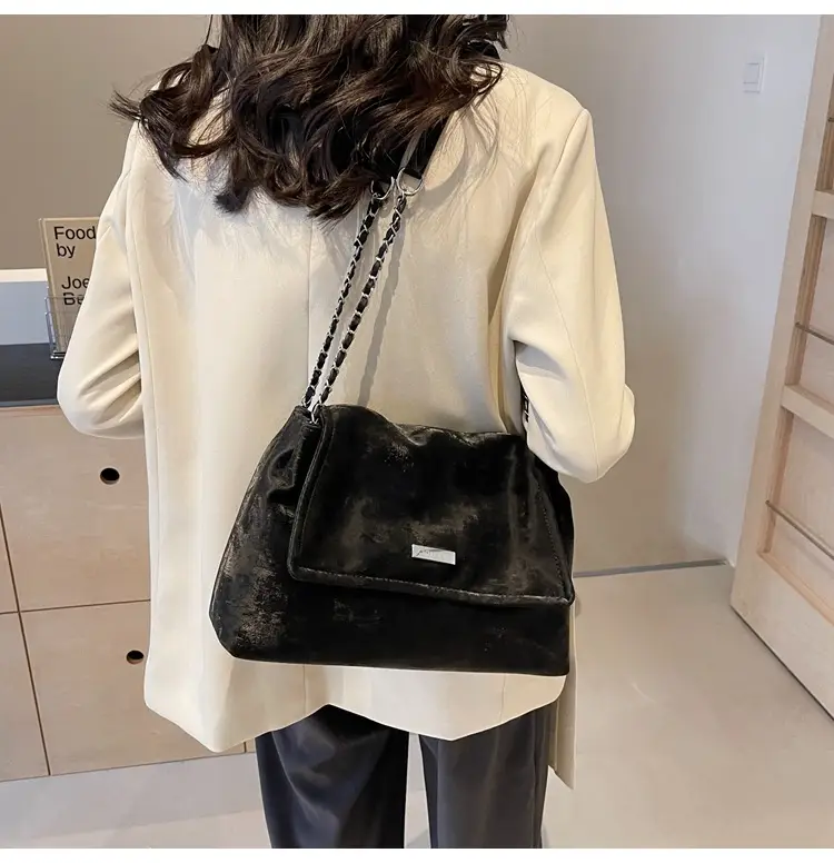 Pink Faux Leather Chain Shoulder Bag for Women — feature 22