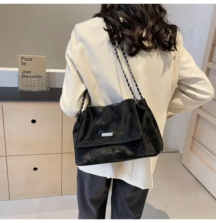 Pink Faux Leather Chain Shoulder Bag for Women — feature 25