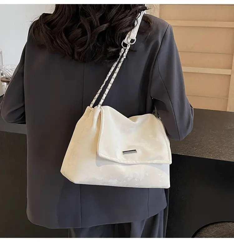 Pink Faux Leather Chain Shoulder Bag for Women — feature 27