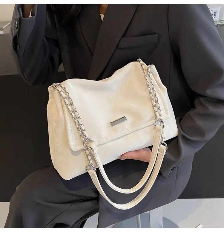 Pink Faux Leather Chain Shoulder Bag for Women — feature 30