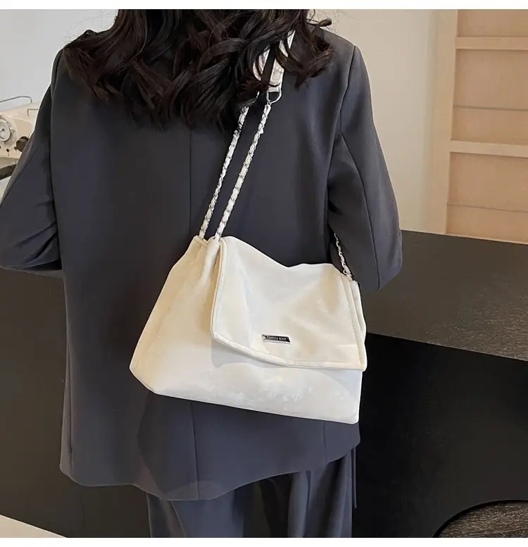 Pink Faux Leather Chain Shoulder Bag for Women — feature 31