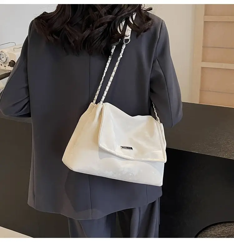 Pink Faux Leather Chain Shoulder Bag for Women — feature 32