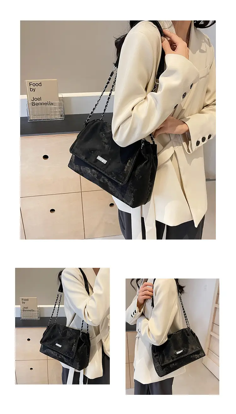 Pink Faux Leather Chain Shoulder Bag for Women — feature 5