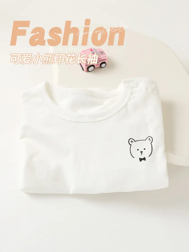 Pure Cotton Kaka Panda Long Sleeve T-Shirt White - Image 3