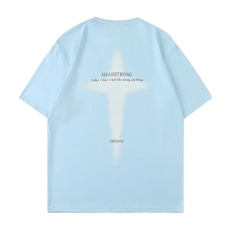 Korean Lu Men's Black Star Printed T-Shirt - Image 3