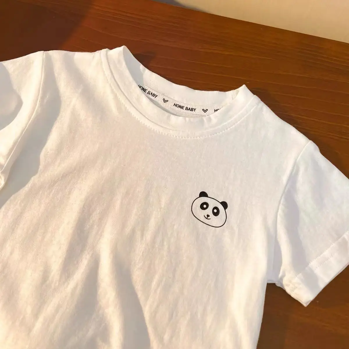 Boys Cotton Panda Print T-Shirt White Medium Small — feature 4