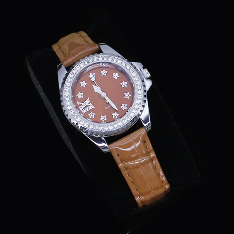 Women's Red Crystal Watch Set with Red Leather Strap — feature 9