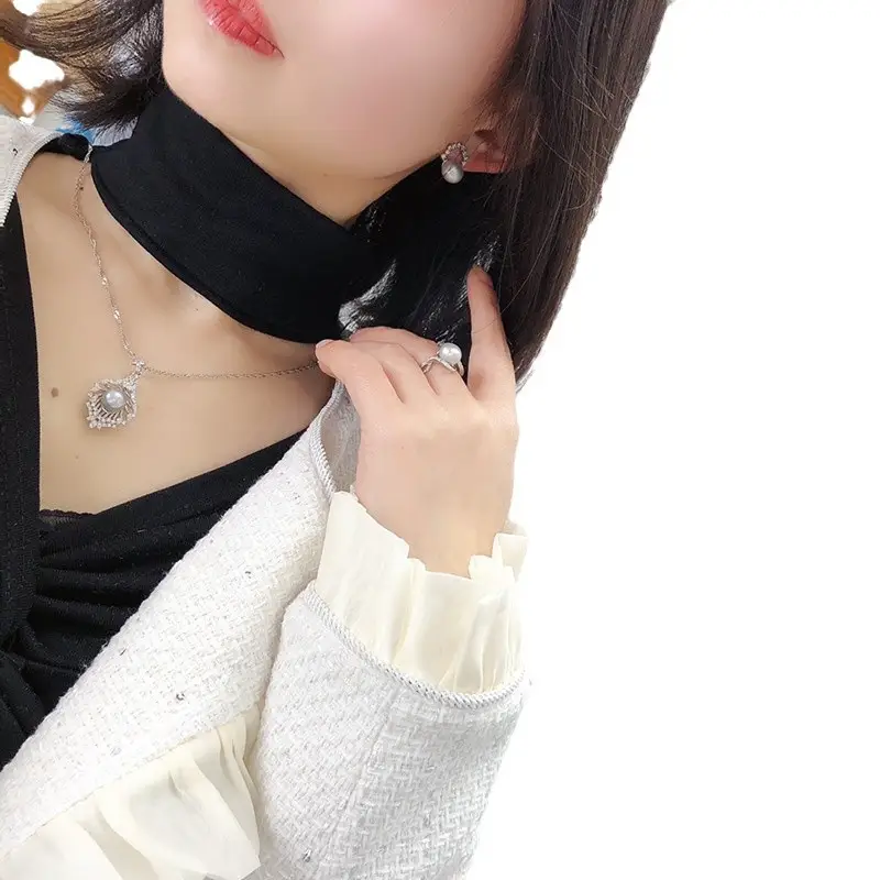 New Freshwater Pearl Three-Piece Set Pendant Ring Earrings - Image 9