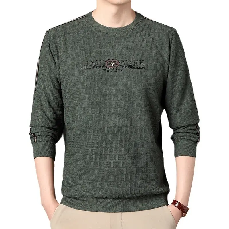 Men Navy Printed Sweatshirt Round Neck Striped - Image 10