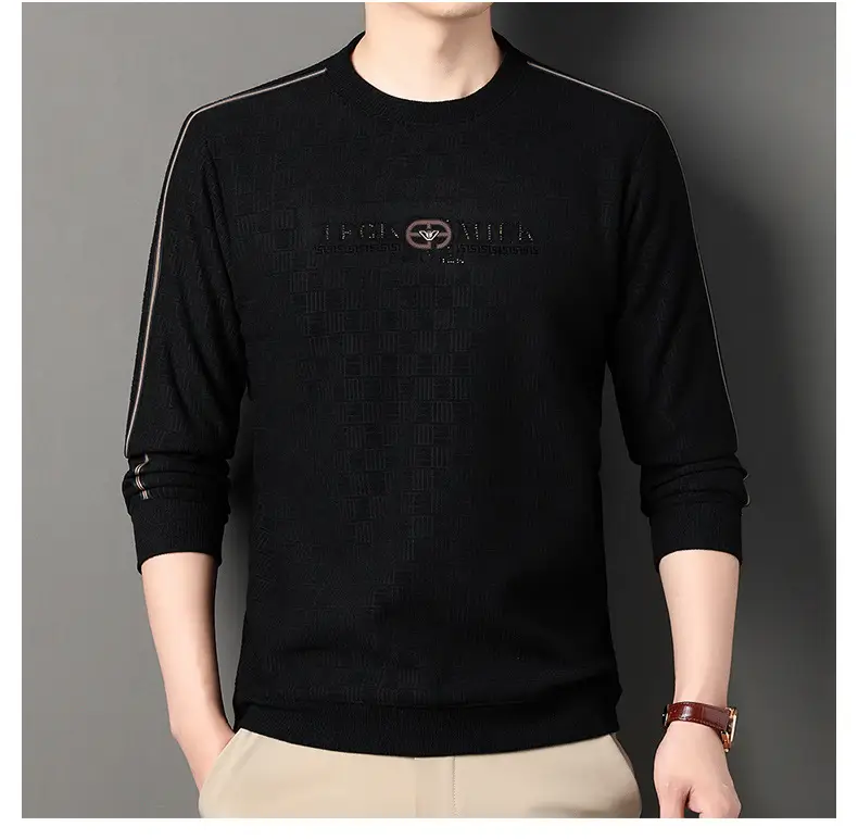 Men Navy Printed Sweatshirt Round Neck Striped — feature 18