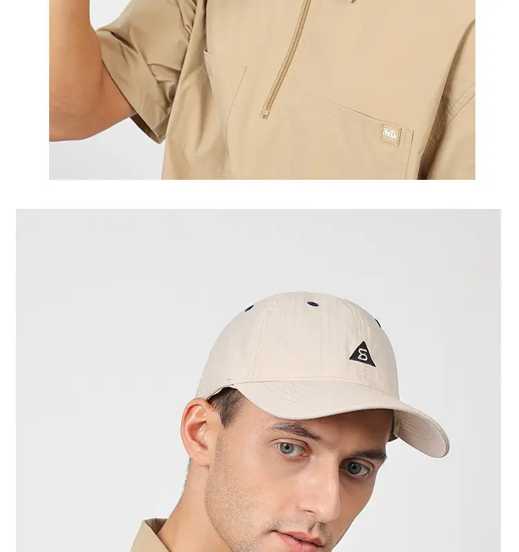 Men's Baseball Cap Sunscreen Black Beige 5oz — feature 14