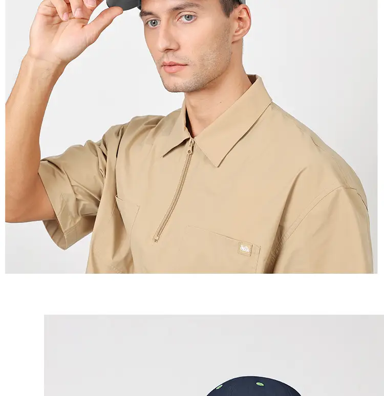 Men's Baseball Cap Sunscreen Black Beige 5oz — feature 16