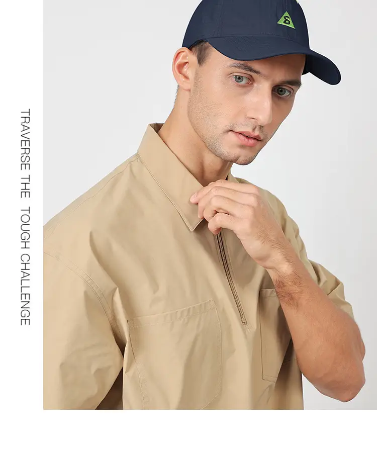 Men's Baseball Cap Sunscreen Black Beige 5oz — feature 17