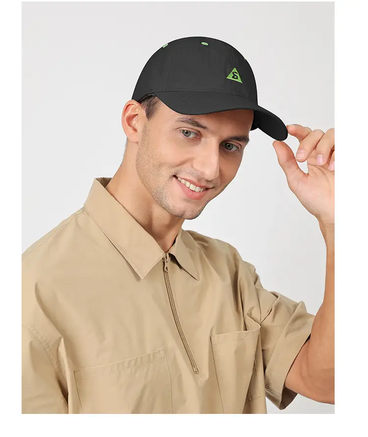 Men's Baseball Cap Sunscreen Black Beige 5oz — feature 18