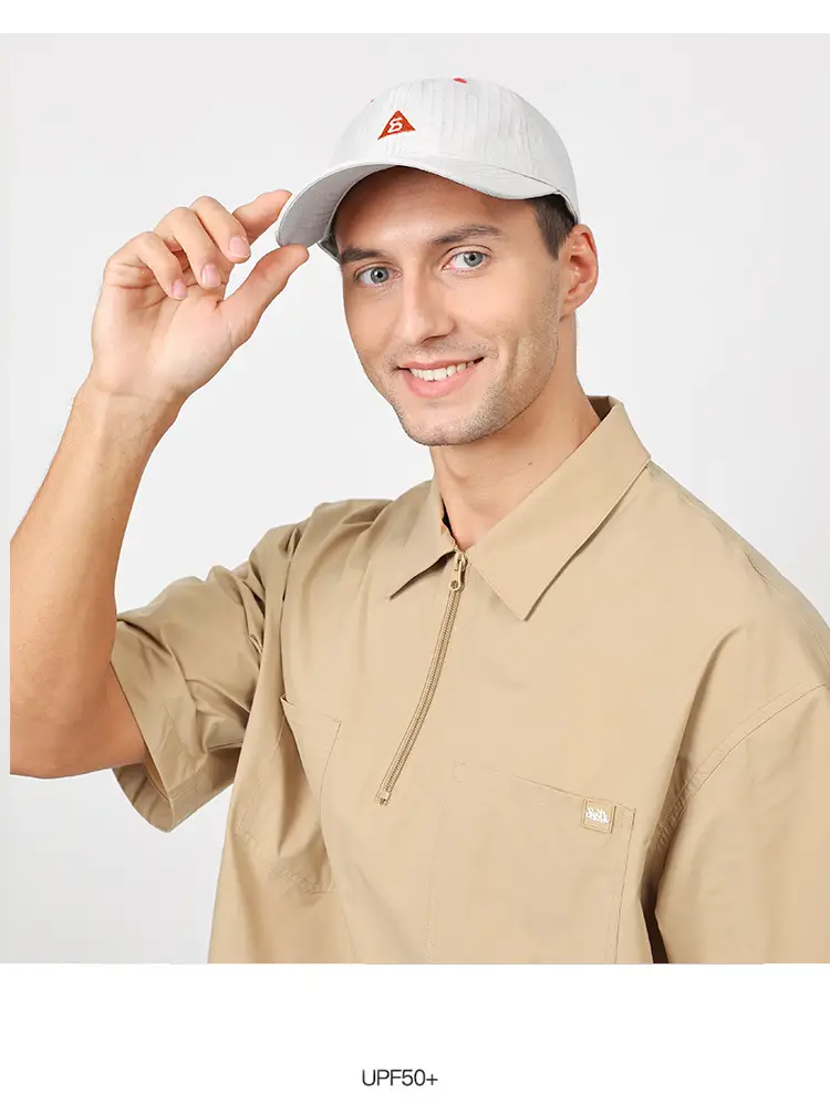 Men's Baseball Cap Sunscreen Black Beige 5oz — feature 19