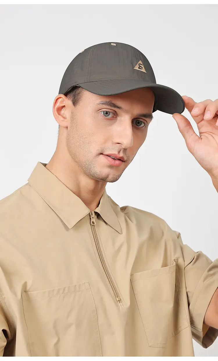 Men's Baseball Cap Sunscreen Black Beige 5oz — feature 20