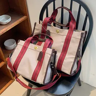 Canvas Printed Letter Shoulder Bag Large Capacity Yellow — feature 15