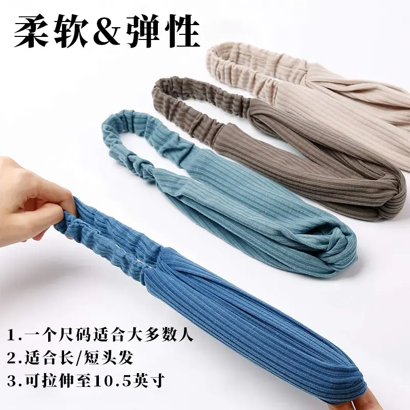Women's Dark Blue Knitted Bow Headband - Image 11