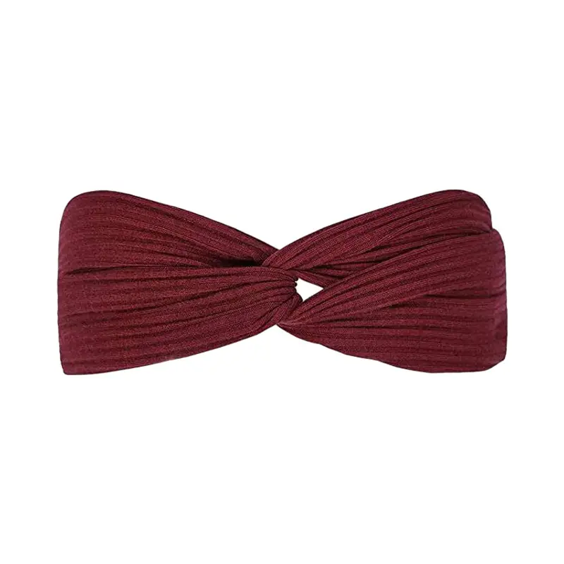 Women's Dark Blue Knitted Bow Headband - Image 2