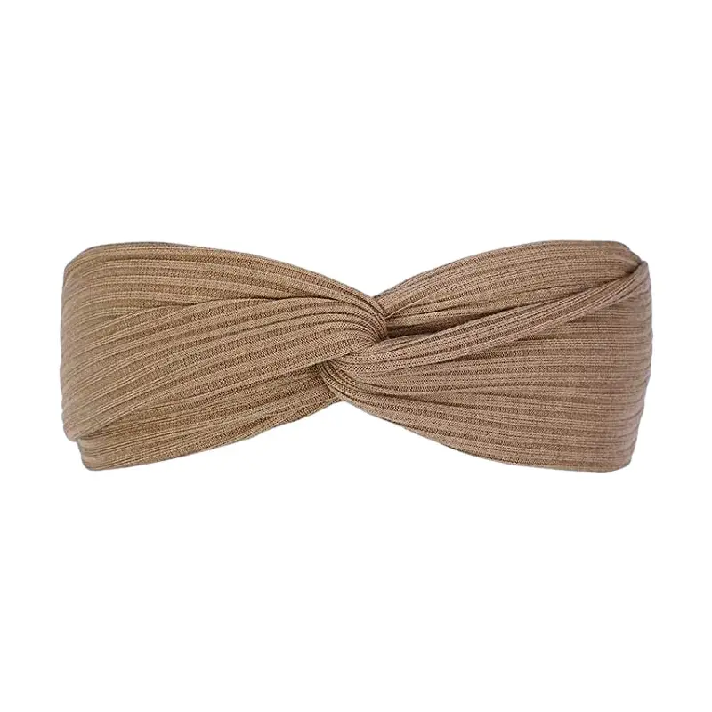 Women's Dark Blue Knitted Bow Headband - Image 3