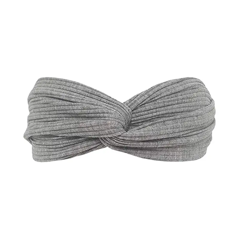 Women's Dark Blue Knitted Bow Headband - Image 5