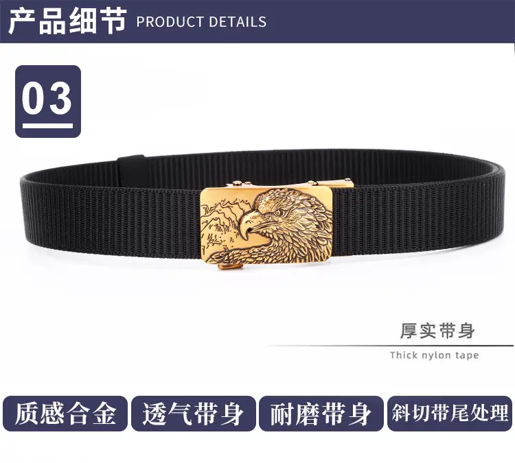Eagle Tally Belt for Men Blue Alloy Buckle — feature 10