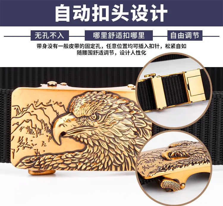 Eagle Tally Belt for Men Blue Alloy Buckle — feature 6