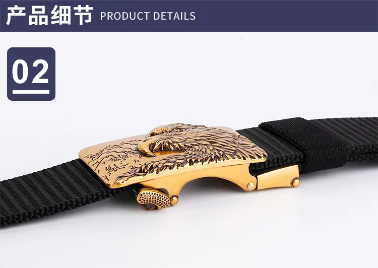 Eagle Tally Belt for Men Blue Alloy Buckle — feature 9
