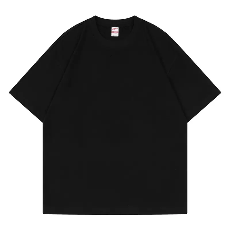 270g Heavy Cotton Round Neck Retro Loose T-Shirt Navy Blue - Image 2