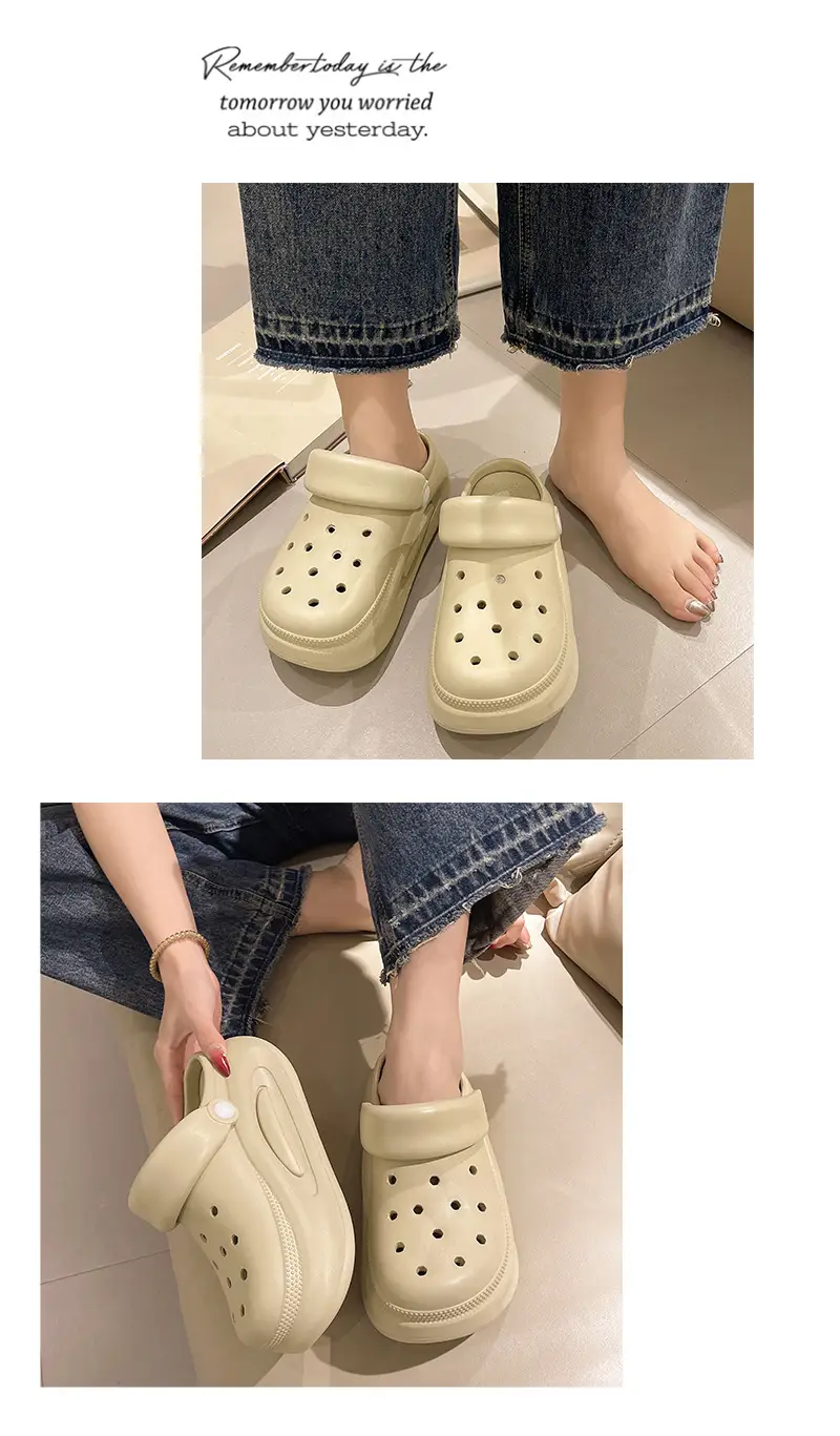 Women's New Croc Shoes Anti-Slip Thick Sole Slip-On — feature 13