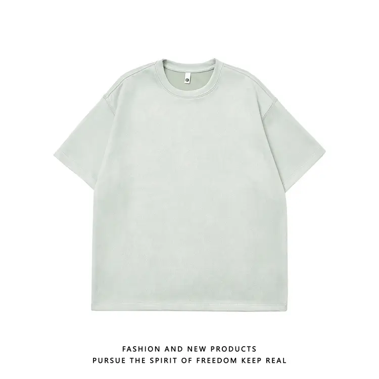 220g Suede T-Shirt White 2024 Summer — feature 32