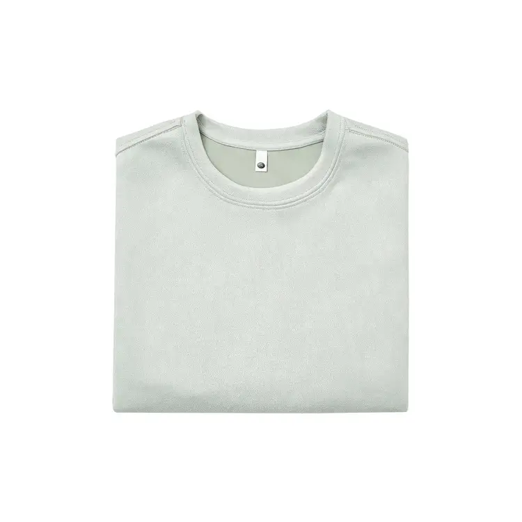 220g Suede T-Shirt White 2024 Summer — feature 34