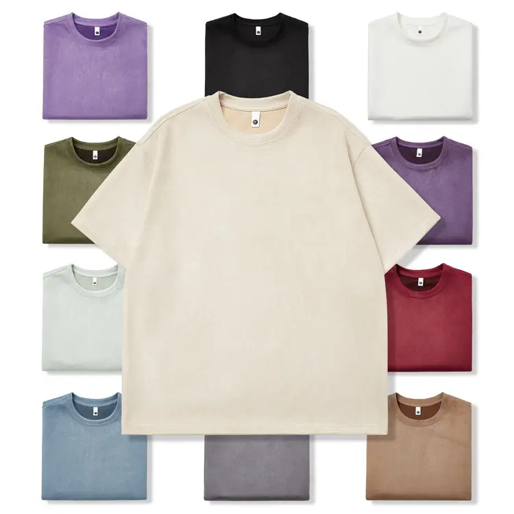220g Suede T-Shirt White 2024 Summer — feature 4
