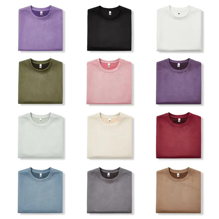 220g Suede T-Shirt White 2024 Summer — feature 5